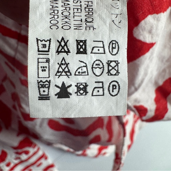 Zara Button Down Poplin Top Womens S Small Red White Long Sleeves - Picture 5 of 6